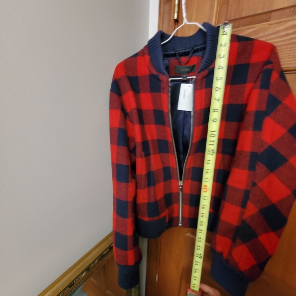 J.Crew Wool Buffalo Check Plaid Bomber Jacket - Picture 10 of 16